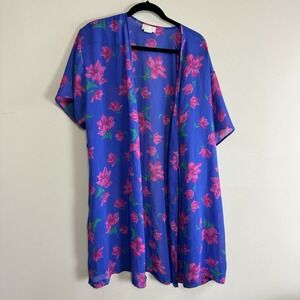 Vintage Barbizon Womens Kimono Robe Cardigan Womens Size M Floral Retro 90s